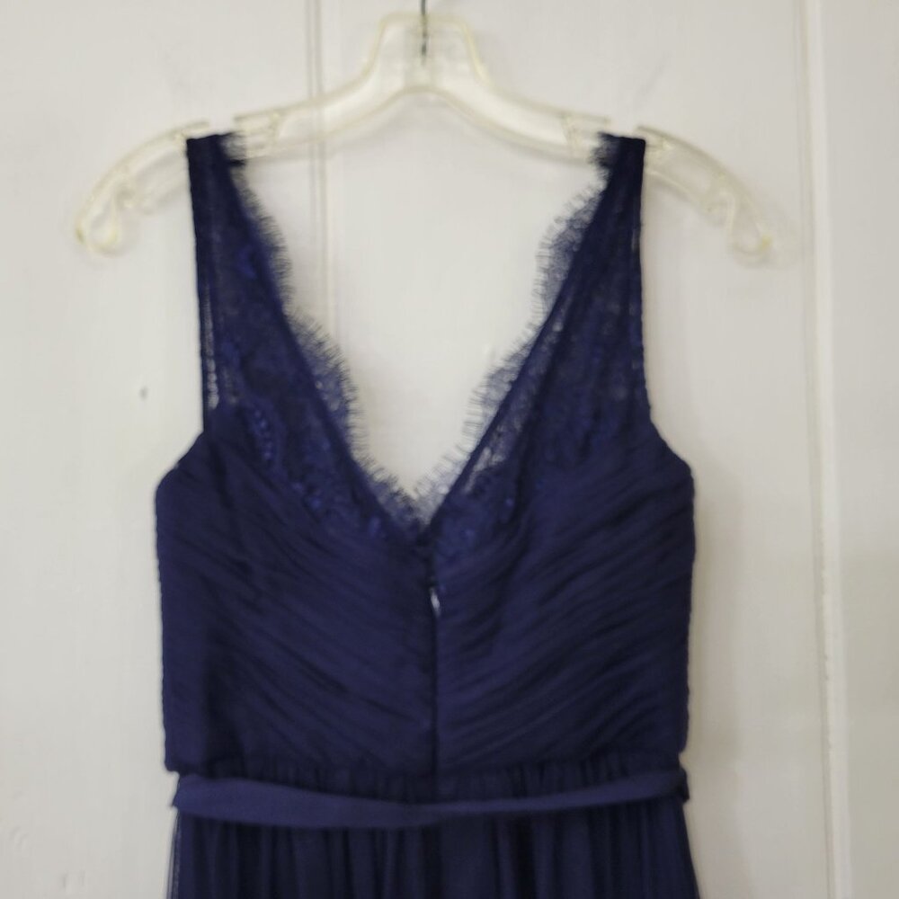 Hitherto Navy Blue Lace Gown - Picture 8 of 9